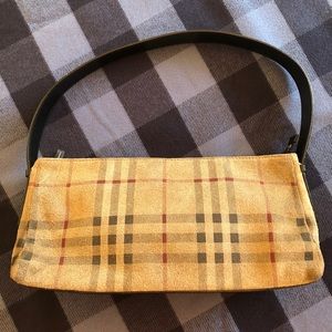 Burberry Classic Novacheck Handbag in Suede Fabric